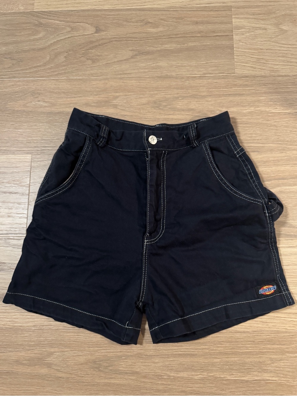 Dickies Women's Black Carpenter Bermuda Shorts with Contrast Stitching